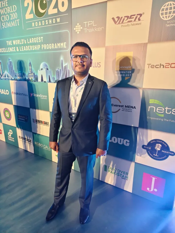 Abdul Rauf Qureshi at the World CIO 200 Summit 2026 backdrop